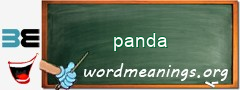 WordMeaning blackboard for panda